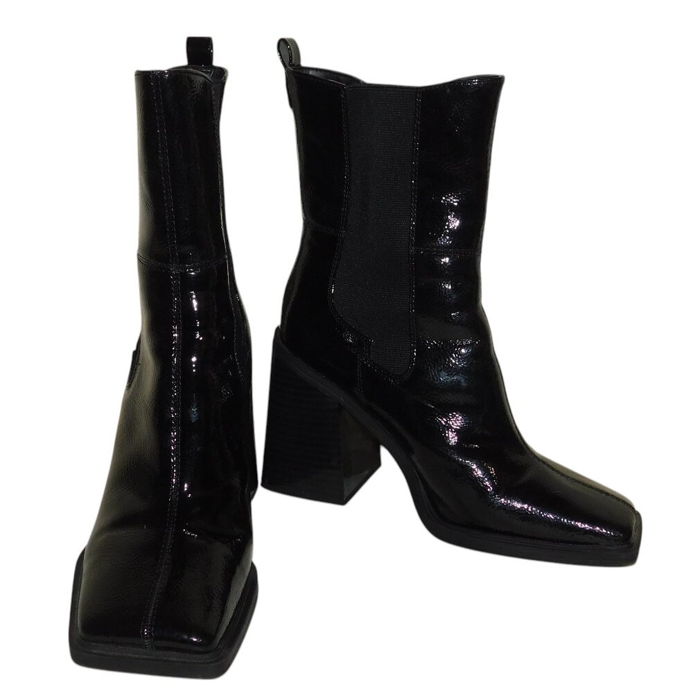 Circus by Sam Edelman Women's Lauren Black Square Toe Chelsea Boots Size 9.5M